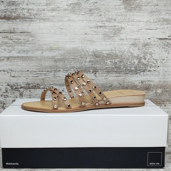 🟦NIB Dolce Vita Pinta Cafe Studded Strappy Slide Sandal - Picture 2 of 16